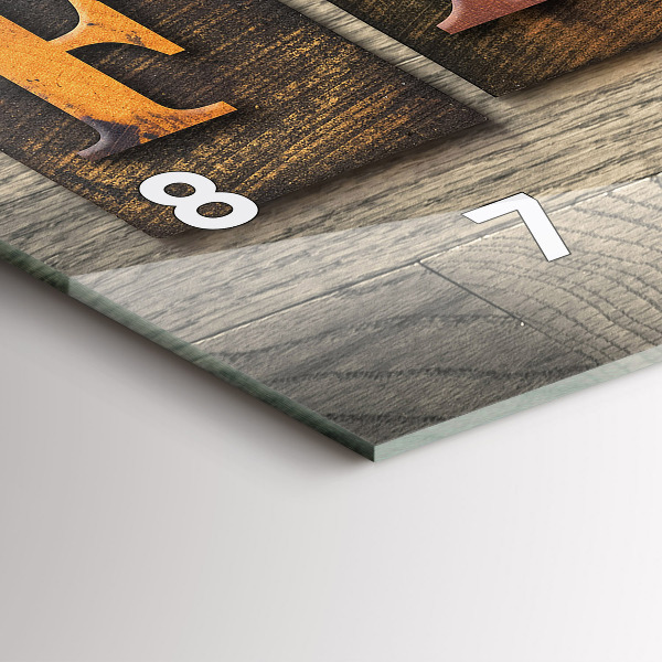 Ceas orizontale de perete din sticlă Inscripția familiei