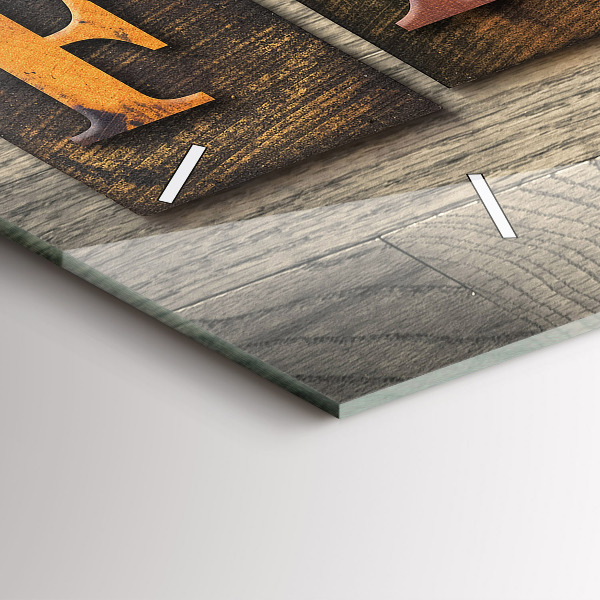 Ceas orizontale de perete din sticlă Inscripția familiei