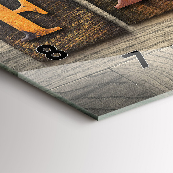 Ceas orizontale de perete din sticlă Inscripția familiei