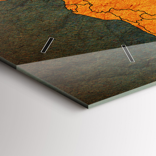 Ceas orizontale de perete din sticlă Harta lumii