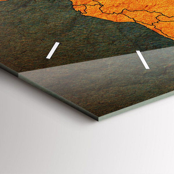 Ceas orizontale de perete din sticlă Harta lumii