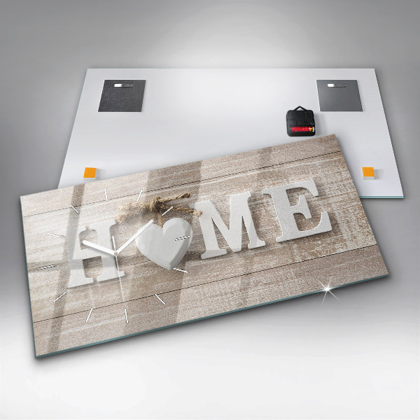 Ceas orizontale de perete din sticlă Inscripția casei