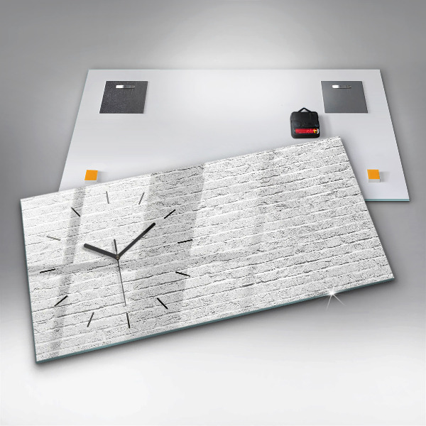 Ceas orizontale de perete din sticlă Zid de cărămidă