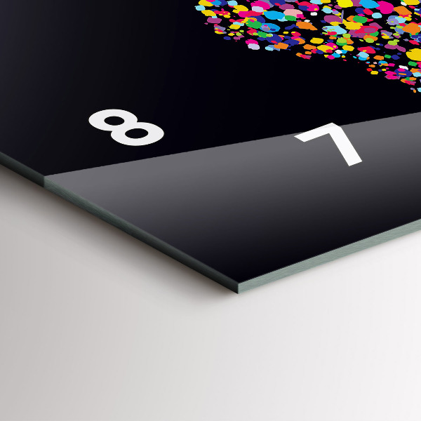 Ceas orizontale de perete din sticlă Harta lumii cu puncte