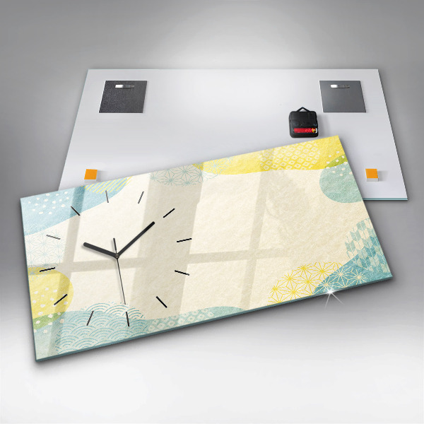 Ceas orizontale de perete din sticlă Rama cu modele