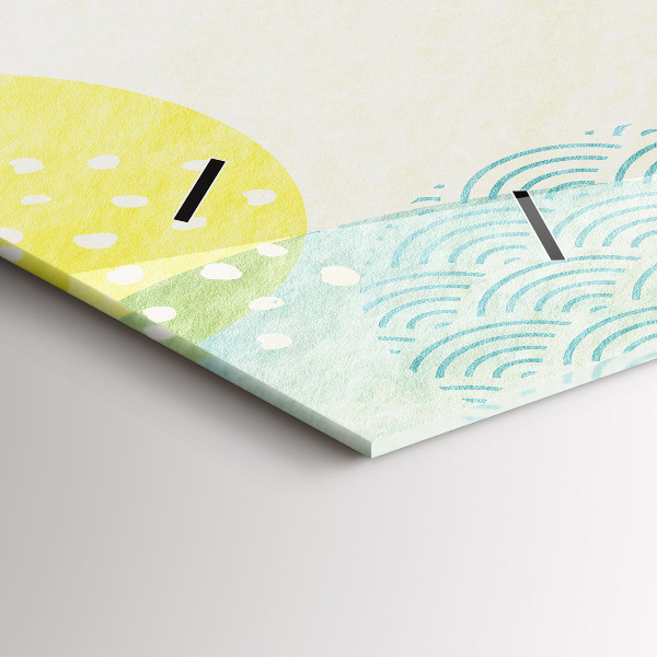 Ceas orizontale de perete din sticlă Rama cu modele