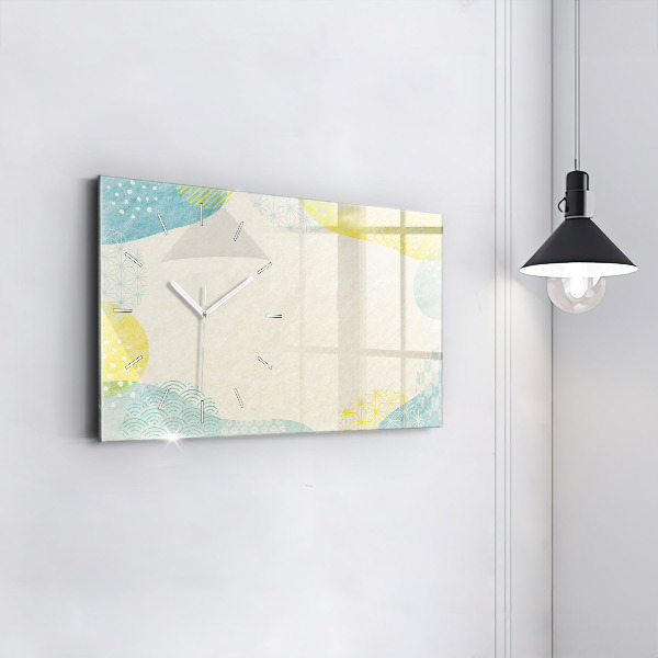 Ceas orizontale de perete din sticlă Rama cu modele
