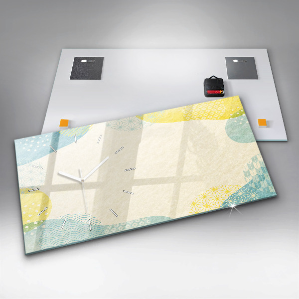 Ceas orizontale de perete din sticlă Rama cu modele