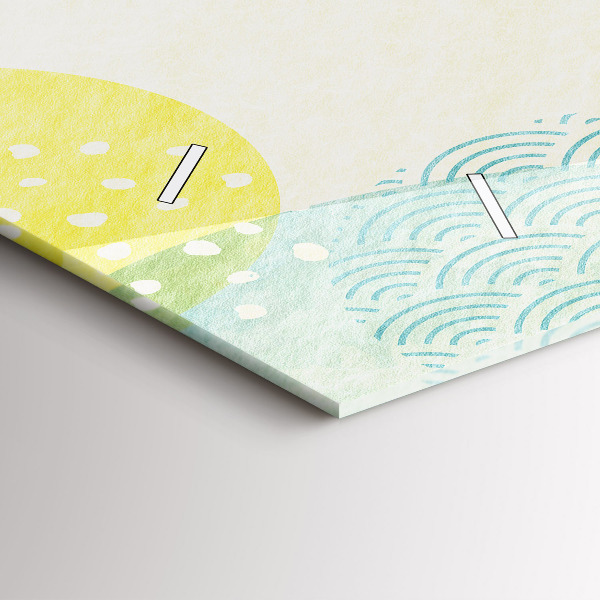 Ceas orizontale de perete din sticlă Rama cu modele