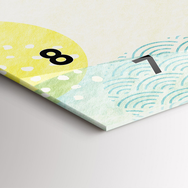 Ceas orizontale de perete din sticlă Rama cu modele