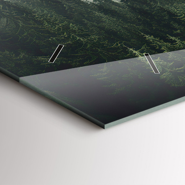 Ceas orizontale de perete din sticlă Peisaj forestier