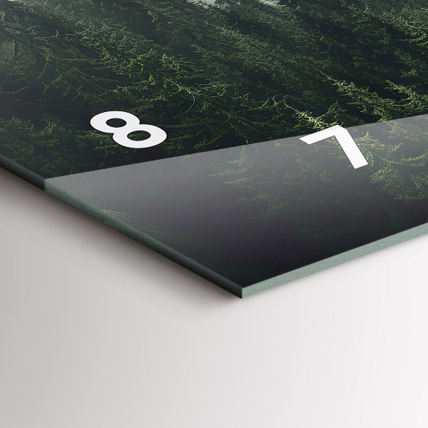 Ceas orizontale de perete din sticlă Peisaj forestier