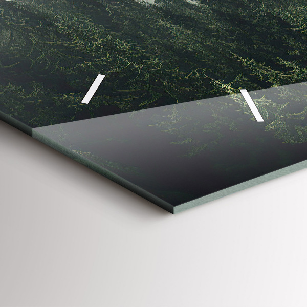 Ceas orizontale de perete din sticlă Peisaj forestier