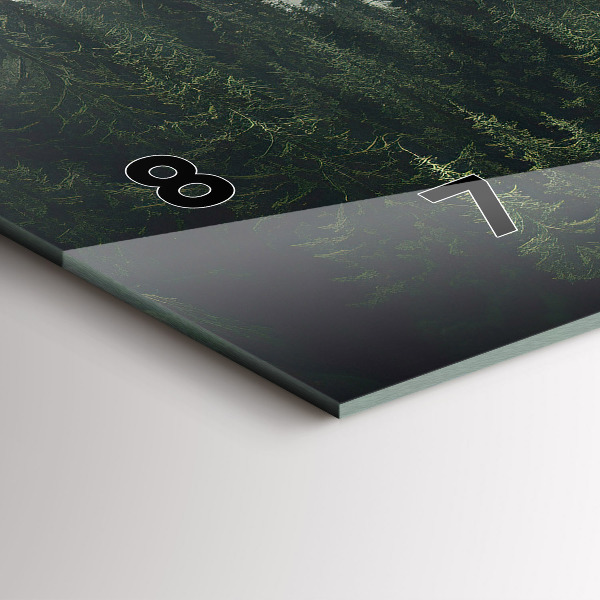 Ceas orizontale de perete din sticlă Peisaj forestier