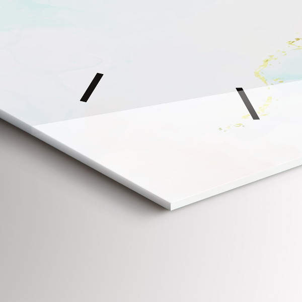 Ceas orizontale de perete din sticlă Marmură acuarelă