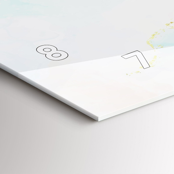 Ceas orizontale de perete din sticlă Marmură acuarelă