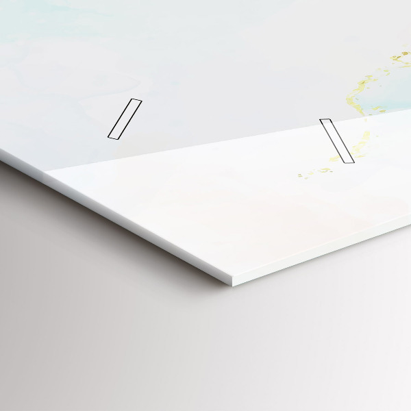 Ceas orizontale de perete din sticlă Marmură acuarelă