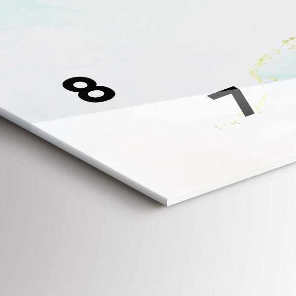 Ceas orizontale de perete din sticlă Marmură acuarelă