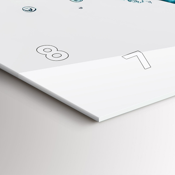 Ceas orizontale de perete din sticlă Harta lumii apei