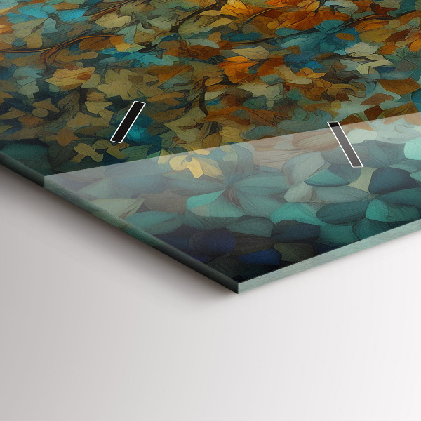 Ceas orizontale de perete din sticlă Arborele de mozaic