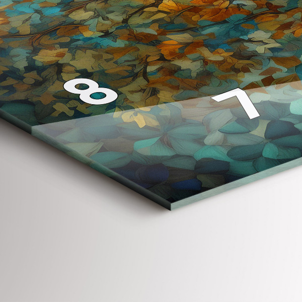 Ceas orizontale de perete din sticlă Arborele de mozaic