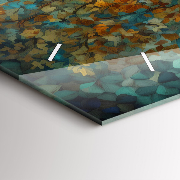 Ceas orizontale de perete din sticlă Arborele de mozaic