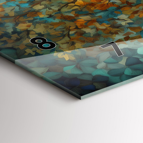 Ceas orizontale de perete din sticlă Arborele de mozaic