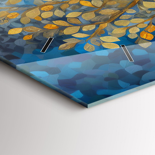 Ceas orizontale de perete din sticlă Copac abstract