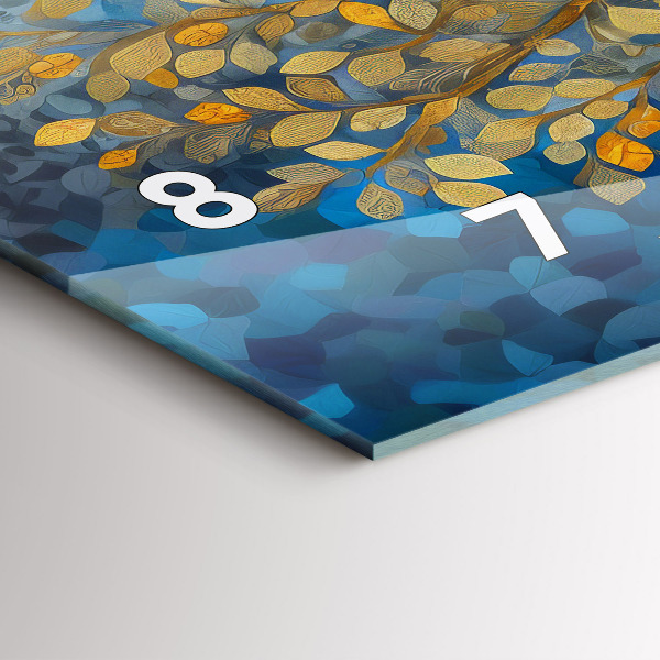 Ceas orizontale de perete din sticlă Copac abstract