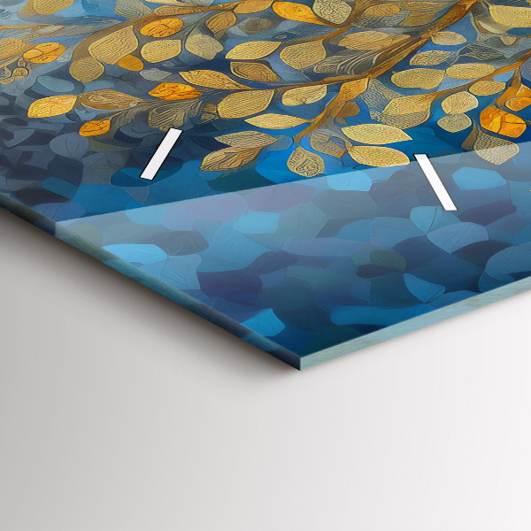 Ceas orizontale de perete din sticlă Copac abstract