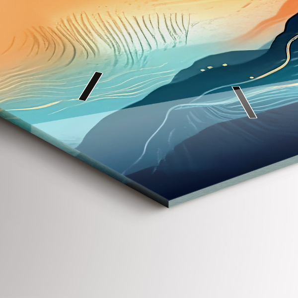 Ceas orizontale de perete din sticlă Peisaj montan