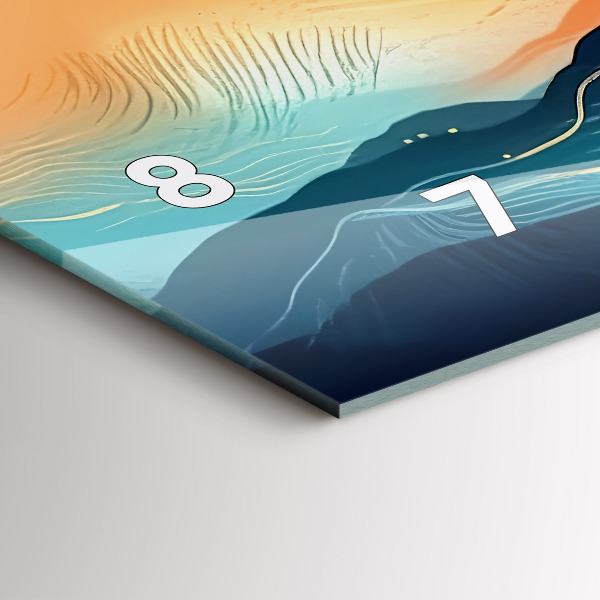 Ceas orizontale de perete din sticlă Peisaj montan