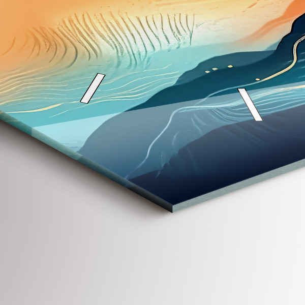 Ceas orizontale de perete din sticlă Peisaj montan