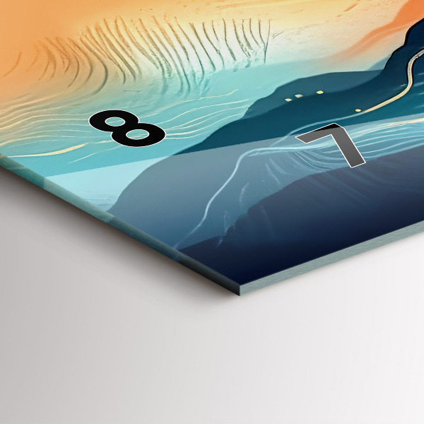 Ceas orizontale de perete din sticlă Peisaj montan