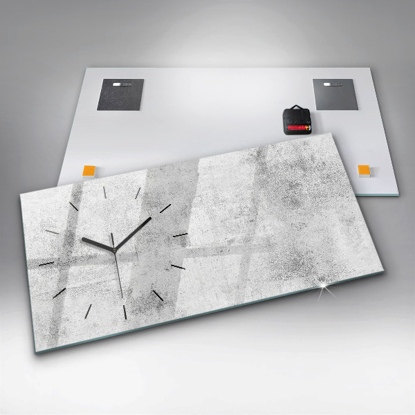 Ceas orizontale de perete din sticlă Perete de beton