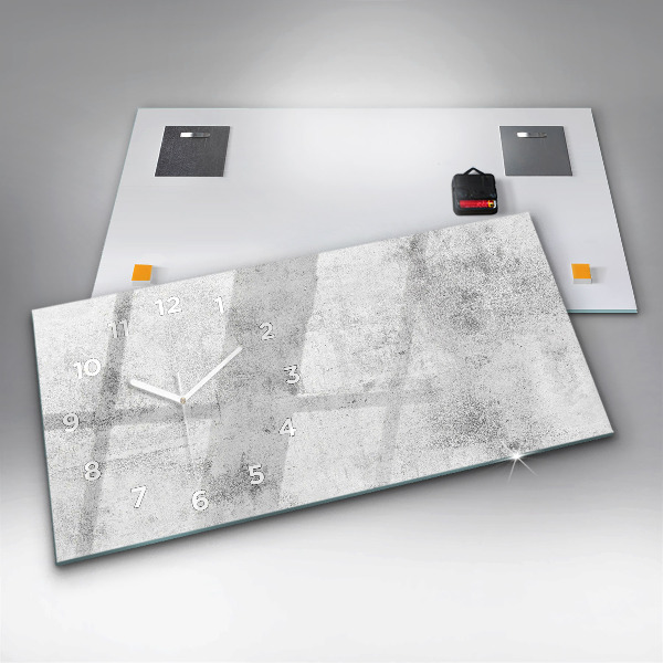 Ceas orizontale de perete din sticlă Perete de beton