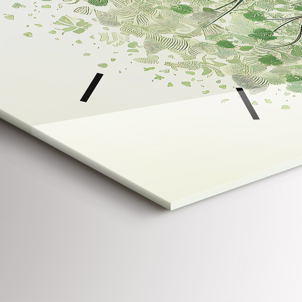 Ceas orizontale de perete din sticlă Mare copac natural