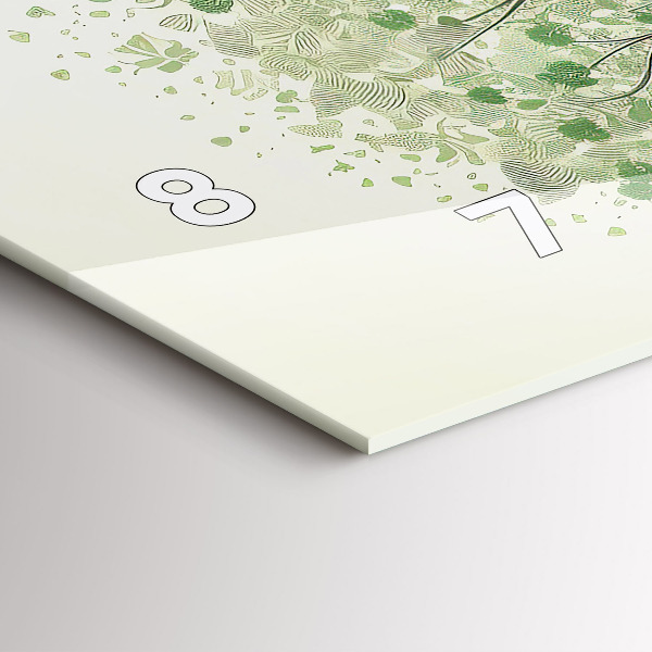 Ceas orizontale de perete din sticlă Mare copac natural