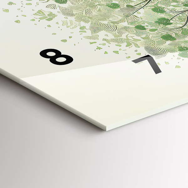 Ceas orizontale de perete din sticlă Mare copac natural