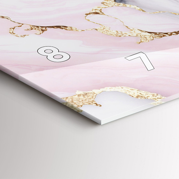 Ceas orizontale de perete din sticlă Marmură