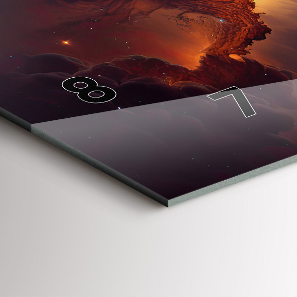 Ceas orizontale de perete din sticlă Lumea cosmică a stelelor