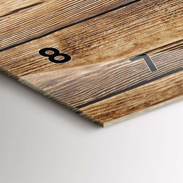 Ceas orizontale de perete din sticlă Scânduri de lemn