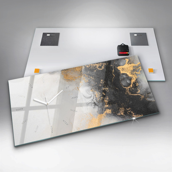 Ceas orizontale de perete din sticlă Arta marmura
