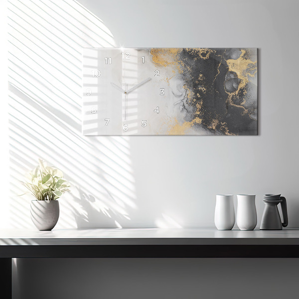 Ceas orizontale de perete din sticlă Arta marmura