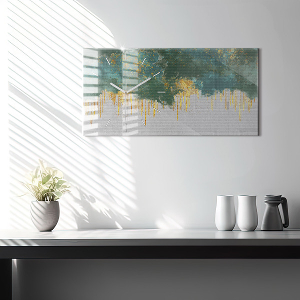 Ceas orizontale de perete din sticlă Model decorativ