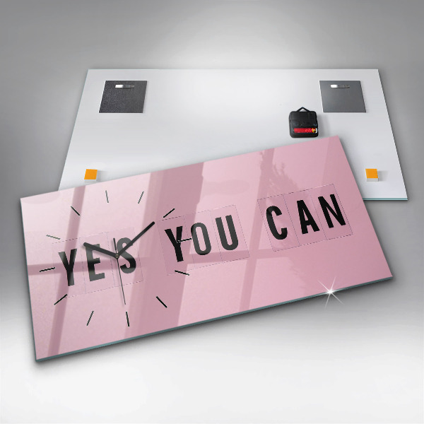 Ceas orizontale de perete din sticlă Da, poți