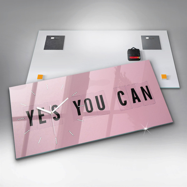 Ceas orizontale de perete din sticlă Da, poți