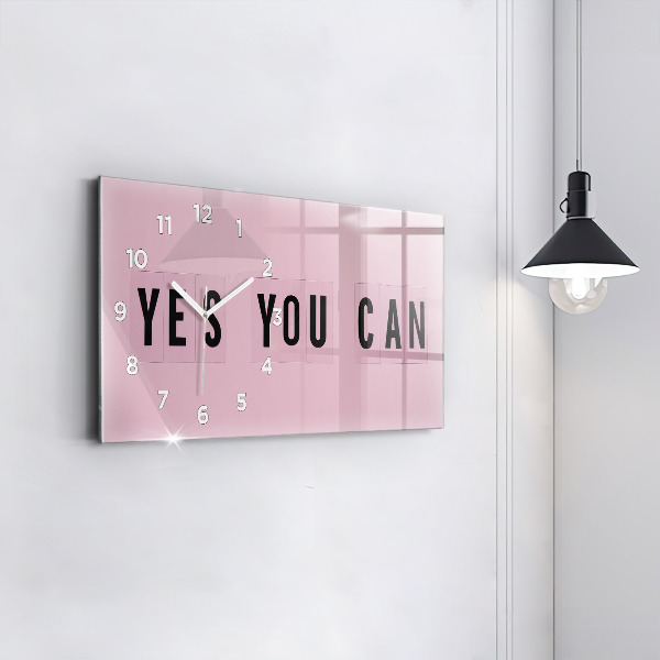 Ceas orizontale de perete din sticlă Da, poți
