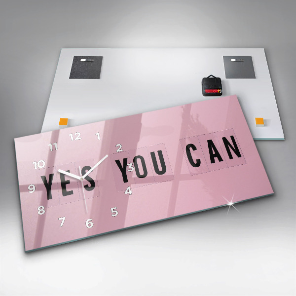 Ceas orizontale de perete din sticlă Da, poți