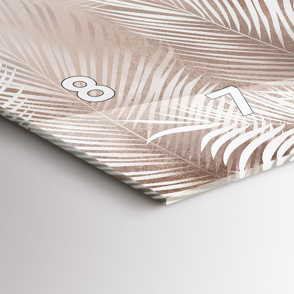 Ceas orizontale de perete din sticlă Frunze tropicale